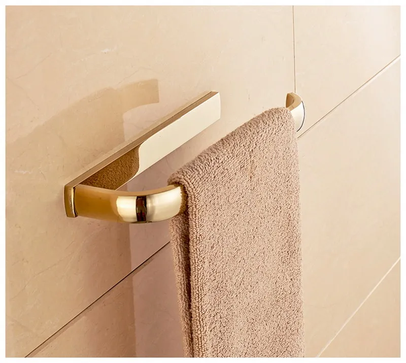 Кольцо для полотенец, вешалка для полотенец, держатель для полотенец, твердая латунь, черный/хром/золото/розовое золото/антикварные аксессуары для ванной комнаты - Цвет: Golden