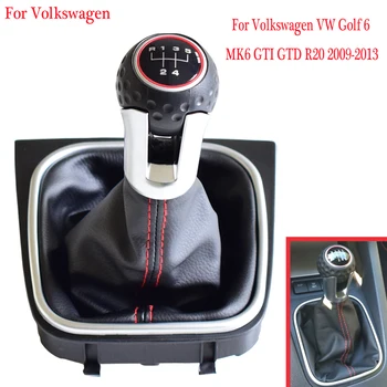 

For VW Golf 6 A6 VI MK6 GTI GTD R20 2010 2011 2012 2013 Car-Stying 5/6 Speed Car Stick Gear Shift Knob With Leather Boot