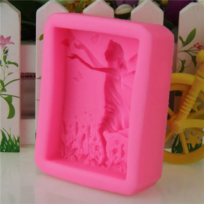 Новинка, 3D Силиконовая форма с изображением ангела, сделай сам, мыло, глина, Свеча для изготовления торта, помадка, форма для выпечки