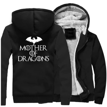 

Game Of Thrones Warm Thick Fleece Men Winter Jacket Mother Of Dragon Coat Hoodies Daenerys Dragon Queen Raglan Hoody Sweatshirt