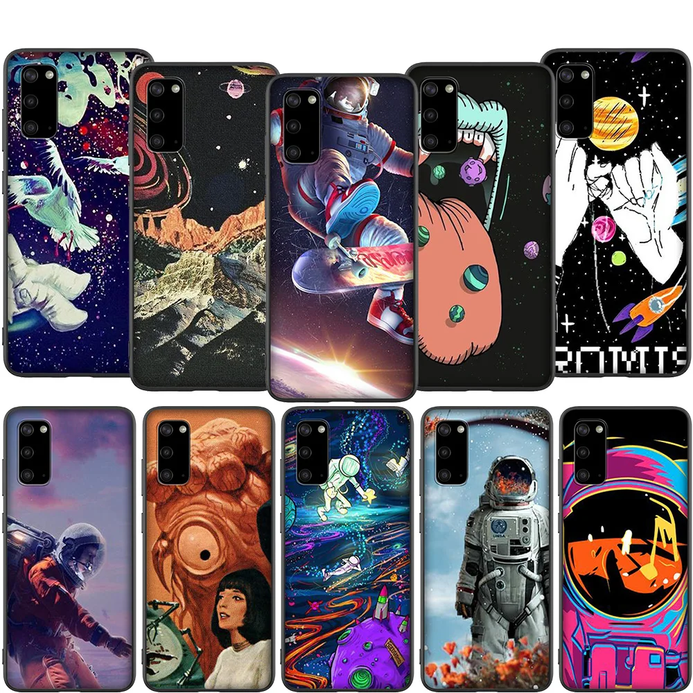 T186 милые животные Олень искусство Космос астронавт чехол для Samsung A01 A10 A11 A20 A20E A21 A30