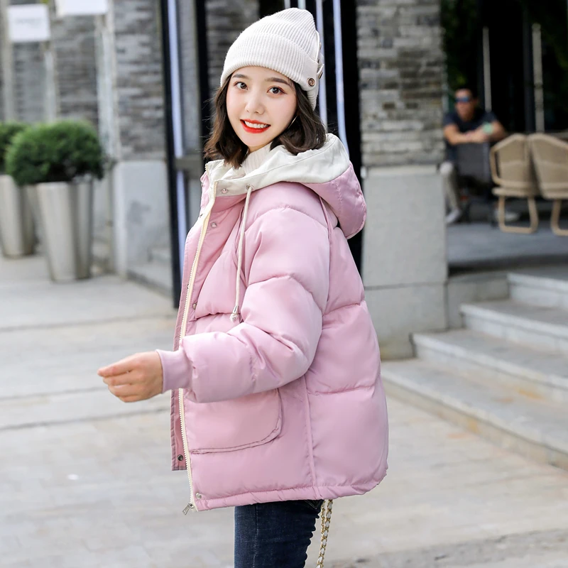 

Women Winter Jacket Women Coat Hooded Thick Warm Short Parkas Outerwear White Jacket Plus Size XXL Female Coat Puffer Jacket