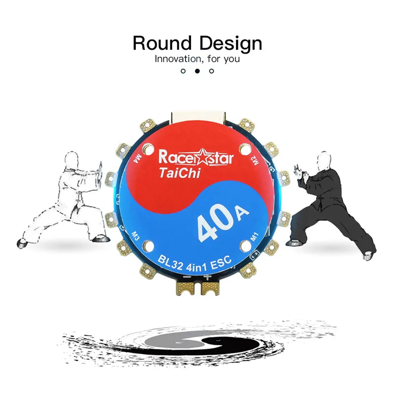 Racerstar TaiChi AIO BEC& 40A BL_32 4в1 ESC круглый стек 20x20 мм F4 OSD 2-6S Полетный контроллер для радиоуправляемого квадрокоптера дрона DIY часть