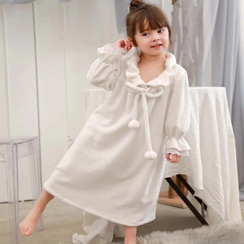 Parent-child Outfit Nightdress Children Velvet Little Girls Princess Dress Baby Big Nightgowns Mother and Daughter | Мать и ребенок