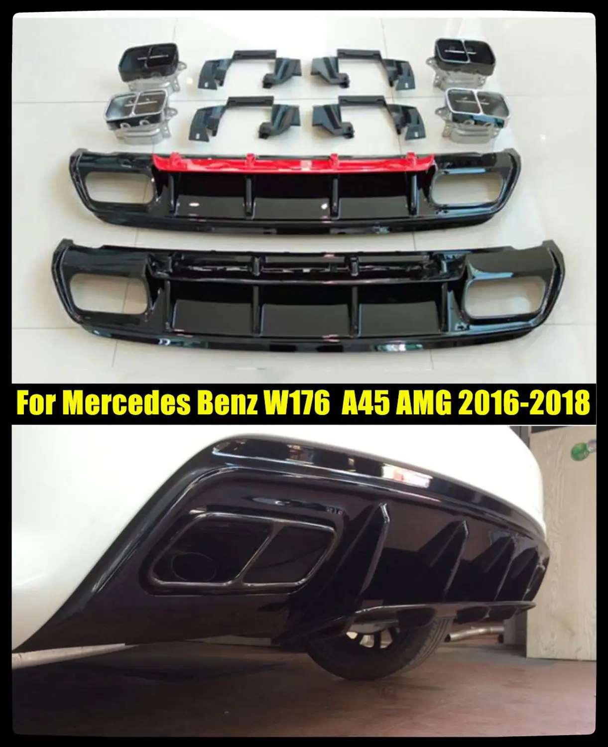Задний диффузор для Mercedes Benz W176 Hatchback 4 двери 2013 2018 A45 AMG A180 A200|Амортизаторы| |
