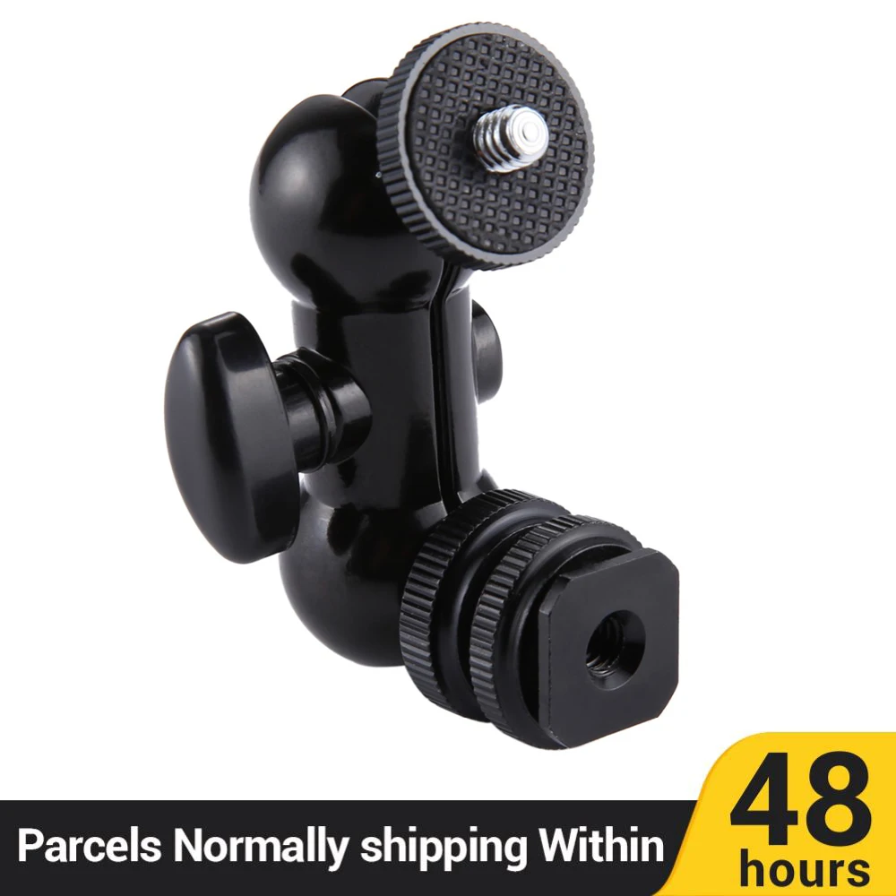 Action Camera Quick Release Ballhead Clamp Flash Shoe Swivel Ball Head
