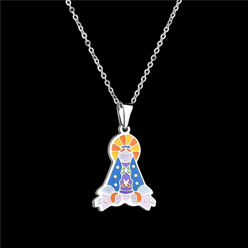 ICAM классическое христианское женское ожерелье Дева Мария и ребенок молитва