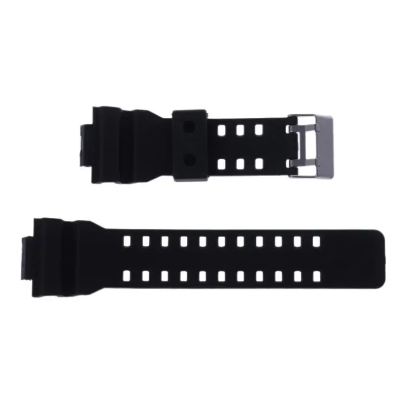 Ремешок из резины для мужских часов черный спортивный силиконовый браслет