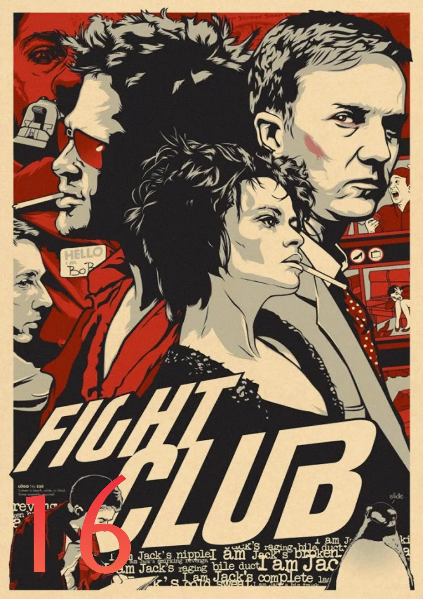 Постер Фильма Fight ClubPulp DSXS01 крафт плакат декоративная живопись наклейка на стену