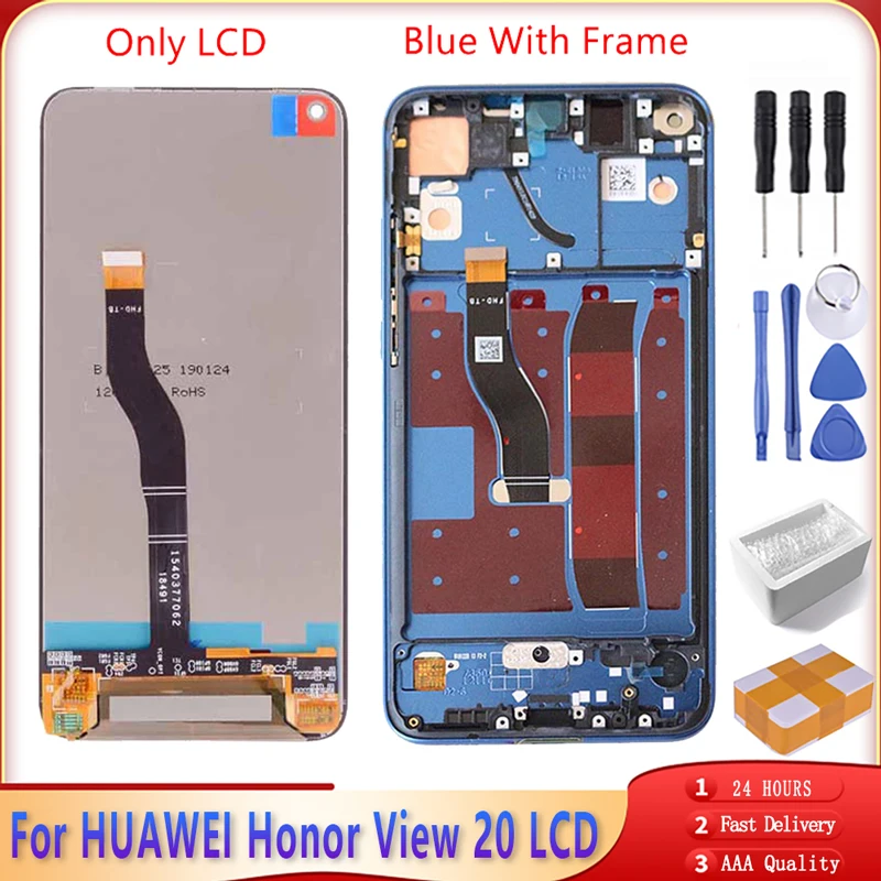 6 4 &quotЖК + рамка для Honor View 20 ЖК кодирующий преобразователь сенсорного экрана в