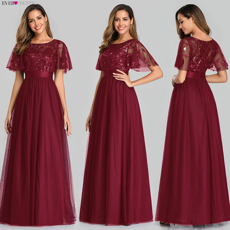 Женское вечернее платье с круглым вырезом и коротким рукавом Ever Pretty