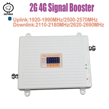 

ZQTMAX 3g 4g cell phone signal booster intenet data signal amplifier 2100MHz 2600MHz Dual Band repeater