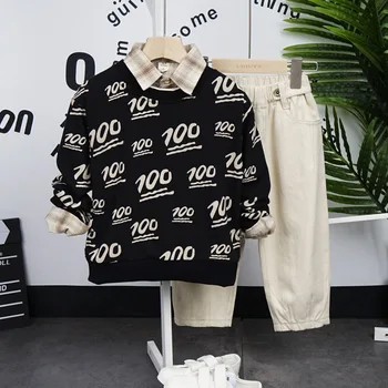 

New Spring Baby Boys Tracksuit Kids Long Sleeve Leisure Sweater + shirt + pants 3pcs Children Clothing Infant Sets Sport Suits