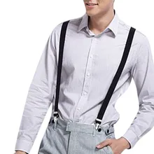 Бизнес эластичный подтяжки для мужчин Классическая мода Регулируемый эластичный клип на скобе подтяжки ремень унисекс крест подтяжки C50