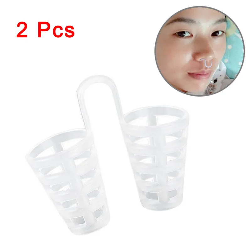 

2pcs Anti Snoring and Apnea Stop Snoring Sleeping Aid Equipment Silicon Anti Snore Ceasing Stopper Anti-Snoring Nose A7