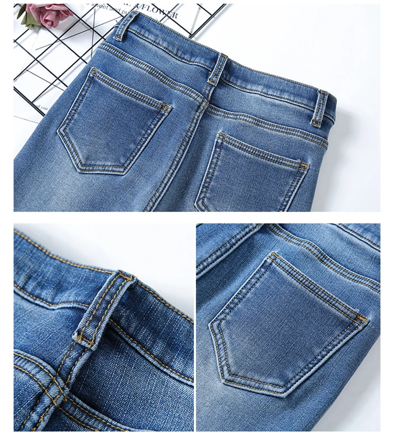 Теплые джинсовые брюки для женщин; большие размеры; Зимние Синие светло-синие однотонные обтягивающие брюки-карандаш с бархатными джинсовыми брюками