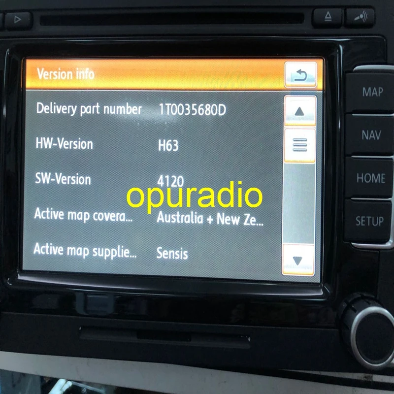 RNS510 led radio with Australia map'