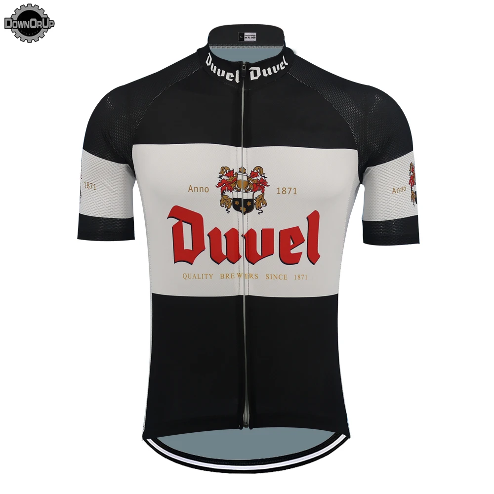 Cena Nowy DUVEL jazda na rowerze jersey mężczyźni z krótkim rękawem oddychająca pro zespół odzież rowerowa Cartoon śmieszne jazda na rowerze odzież top MTB lato odzież sportowa