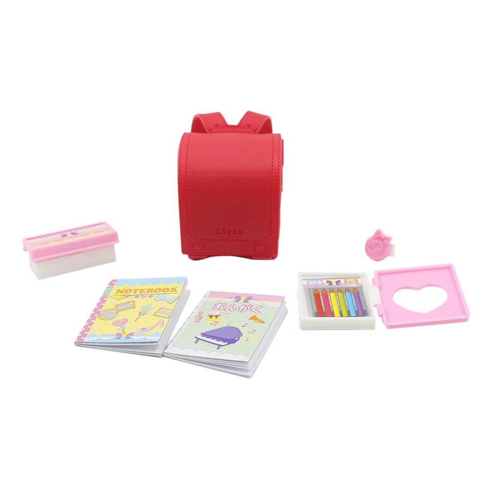 

Fortune Days ICY DBS Doll 1/6 New Fashion Cute student bag with fine stationery accessories for Neo blyth icy DBS doll 30cm toys