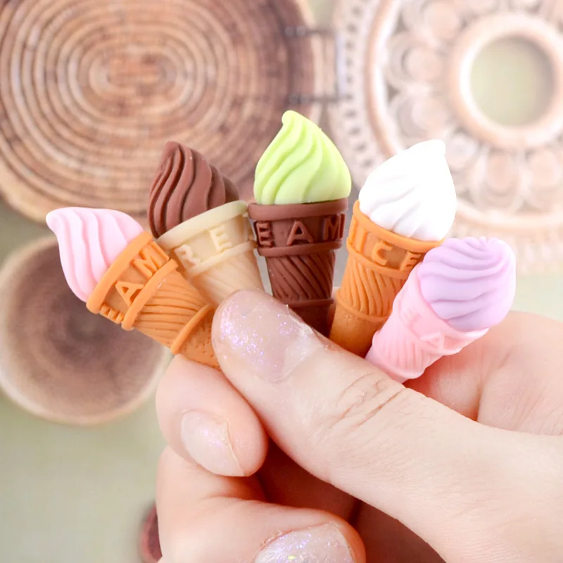 Cute 3D Ice Cream Charm, Ice Cream Jewelry, Food Jewelry, Food Charms, Fake Food Necklace 5 Pieces