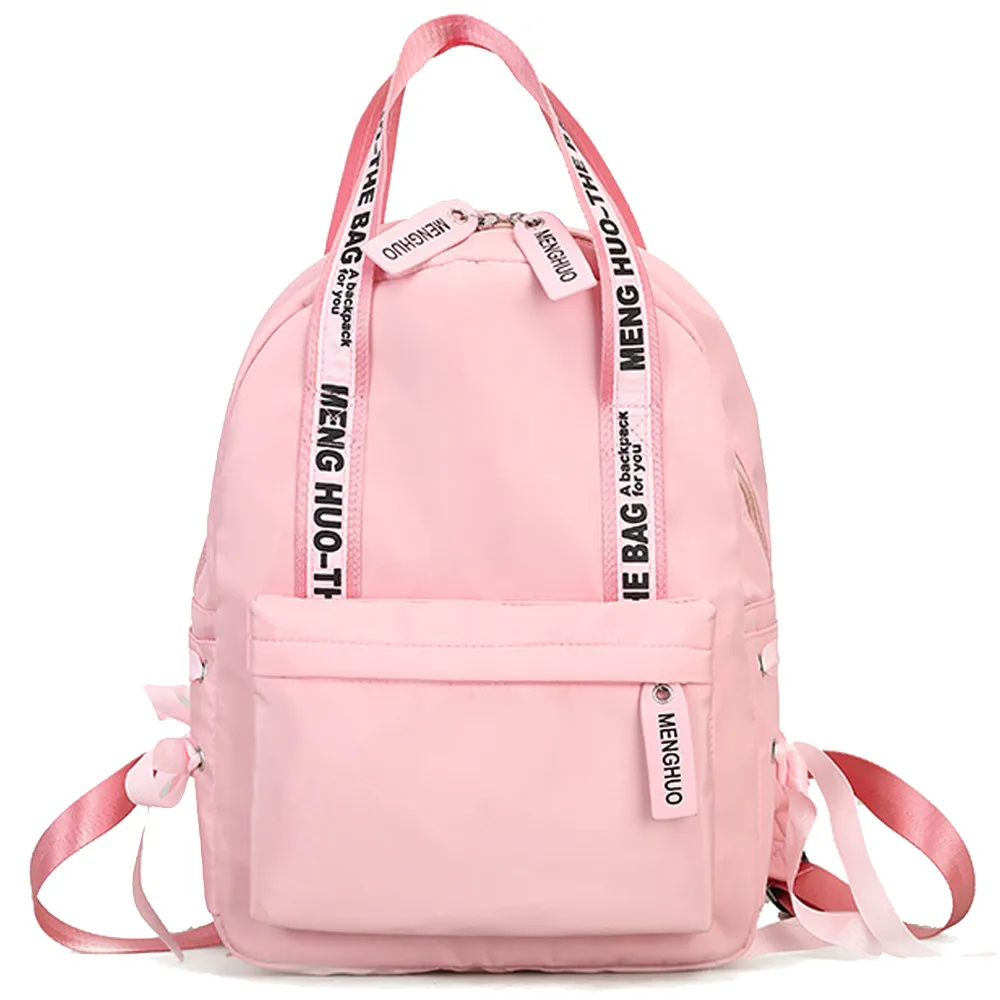 Menghuo Large Capacity Backpack Women Preppy School Bags For Teenagers Female Nylon Travel Bags Girls Bowknot Backpack Mochilas