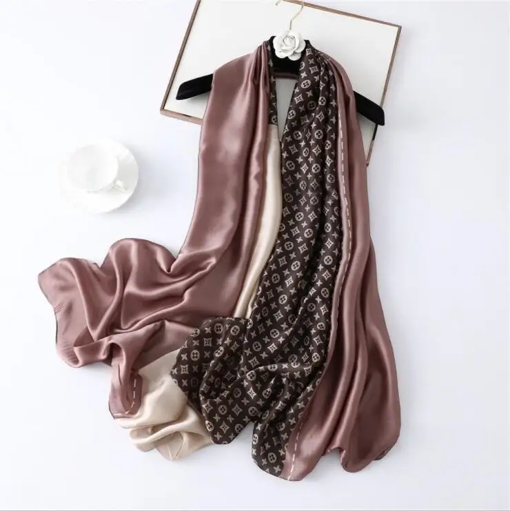 Брендовый шелковый шарф, женские летние длинные шифоновые роскошные шарфы, кружевные платки для женщин, хиджаб, женские шарфы, шаль, echarpe hiver 180