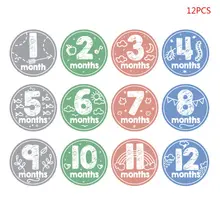 12 шт./компл. Детские месяц Стикеры Детская фотография Опора веху памяти на новорожденный малыш расходные материалы