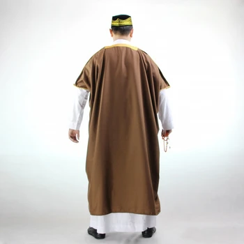 Muslim Embroidery Bachelor Islamic Clothing Men Kaftan Stage Speech Pakistan Abaya Graduation Jubba Thobe Long
