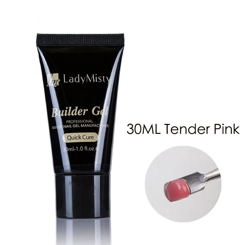 30ML Tender Pink 30/60 мл полигель набор полигель для наращивания набор кристалл УФ гель лак для ногтей Набор для дизайна ногтей кончик для ногтей форма гель для наращивания ногтей гель для наращивания - Цвет: 30ML Tender Pink
