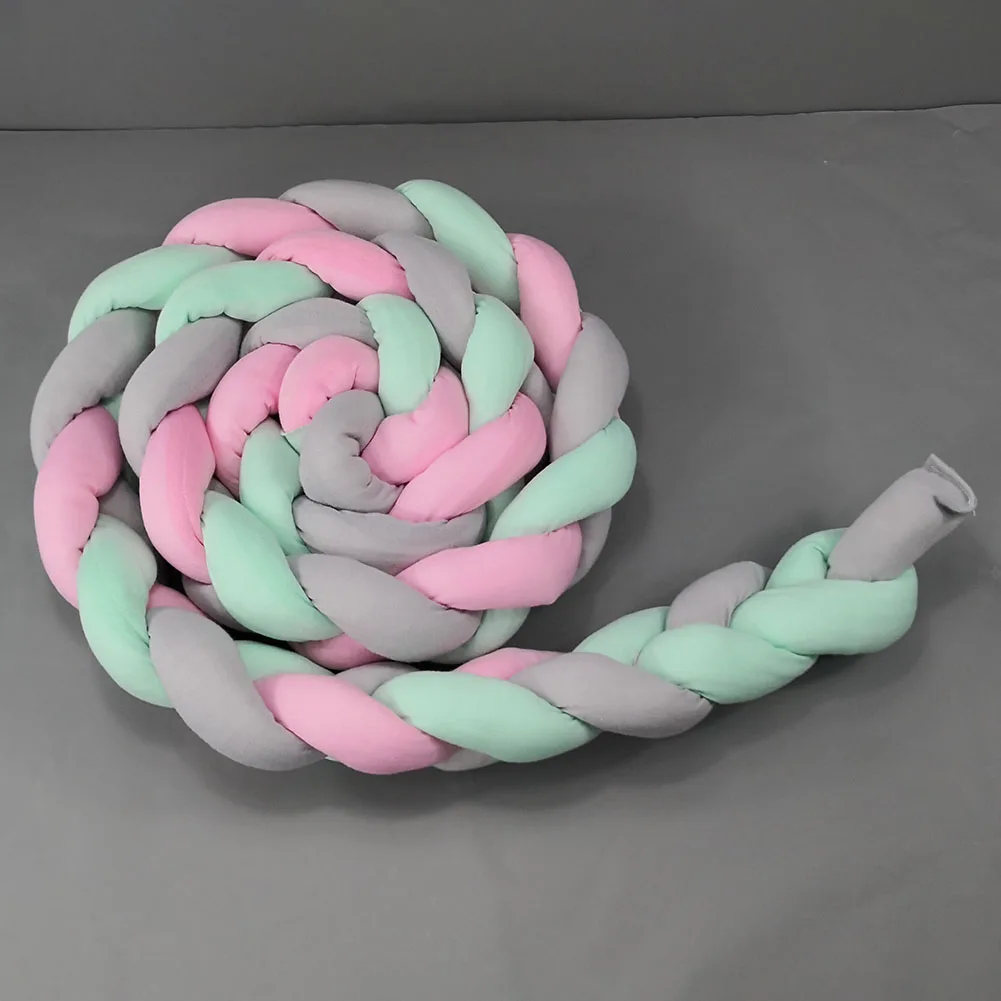 Multicolor 1M Милая кровать бампер украшение дома мягкая подушка дети длинный узел защита для кроватки хлопок - Цвет: Multicolor 1M