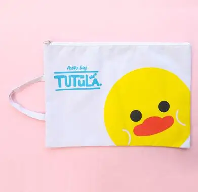 Милый Kawaii Сумка для документов портативный A4 файл держатель мультфильм канцелярские принадлежности школы офиса хранения папка ткань Оксфорд Органайзер - Цвет: K