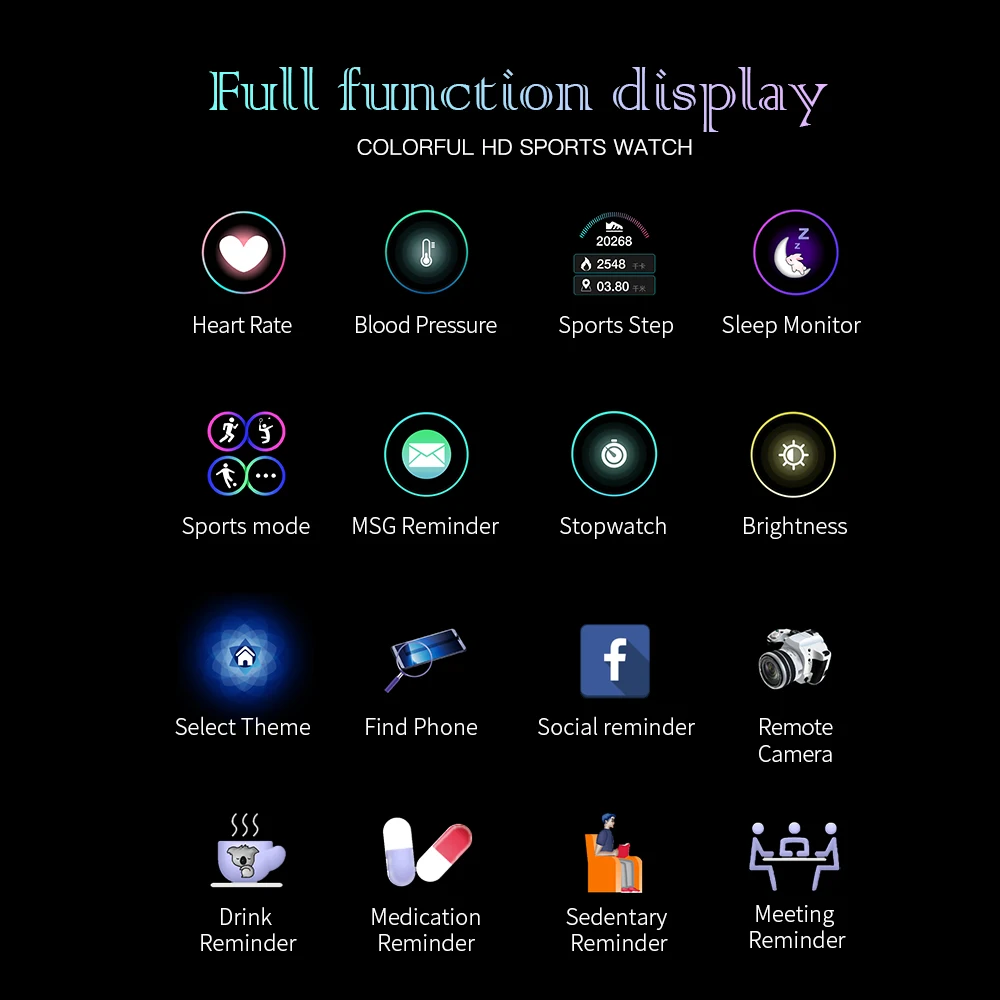 Bozlun W37 New Smart Watches IP67 Waterproof Heart Rate Blood Pressure Monitoring Smartwatch Fitness Tracker For Men Women Watch