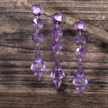 

10Pcs/Pack Crystal Lamp Pendants Bead Curtain Wedding Decoration Parts