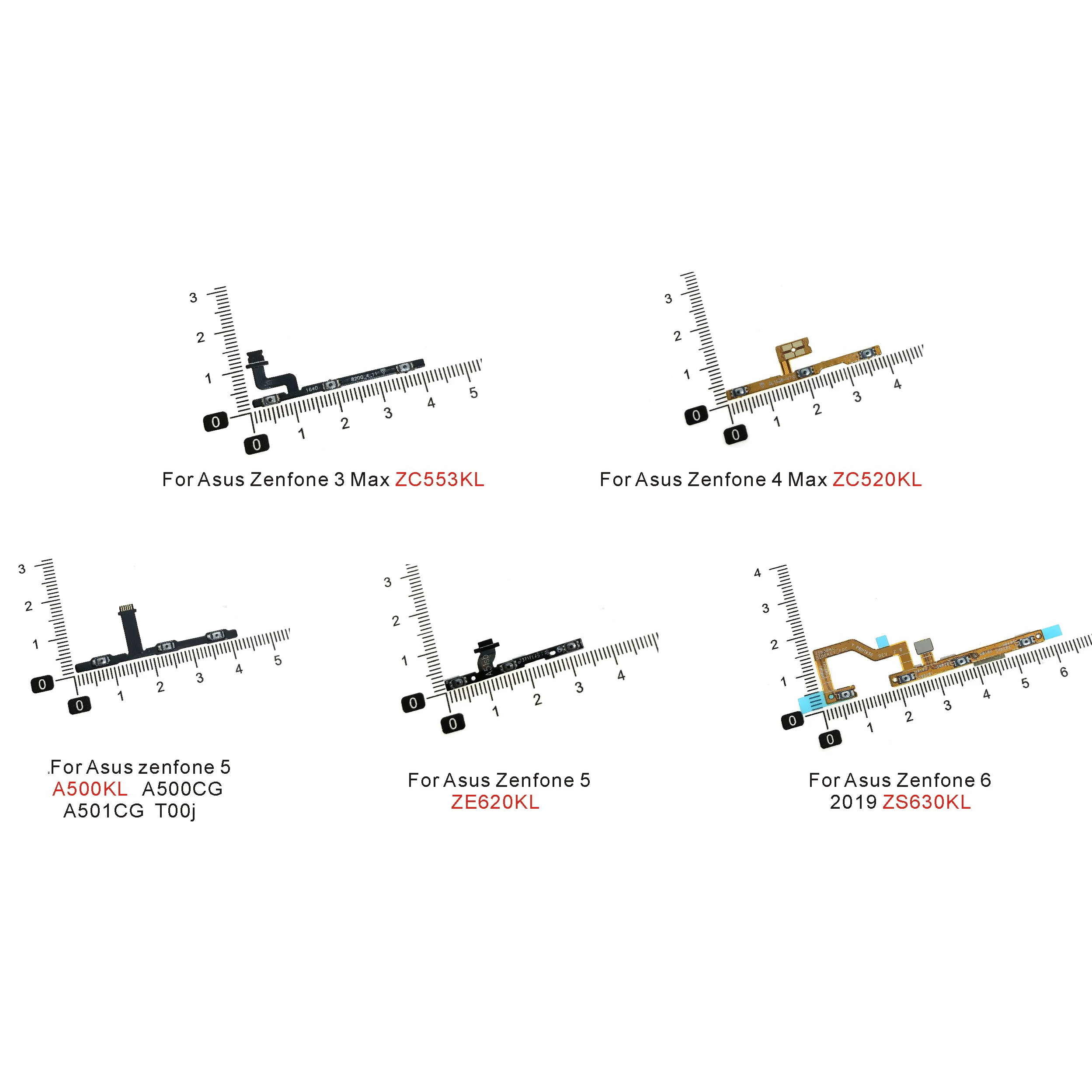 

Volume on/off button for Asus ZenFone 3, 4 Max, 5, 6, a500kl, zc520kl, zc553kl, ze620kl, zs630kl