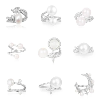 

MINA BEAR New Fashion High Quality 1: 1 Pearl Inlaid Ring Monaco Style Gift Is Engraved With Logo For Female Female Jewelry