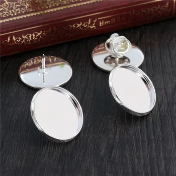 

10pcs 20mm Inner Size Silver Plated Material Brooch Style Cabochon Base Blank Cufflink Spacer Settings Tie Tack Pins-T5-31