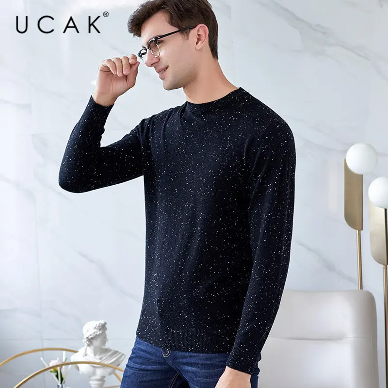 UCAK Brand Merino Wool Sweater Men Streetwear Fashion Starry Night Pull Homme Autumn Winter Cashmere Sweaters Pullover Men U3047 UCAK Brand Merino Wool Sweater Men Streetwear Fashion Starry Night Pull Homme Autumn Winter Cashmere Sweaters Pullover Men U3047