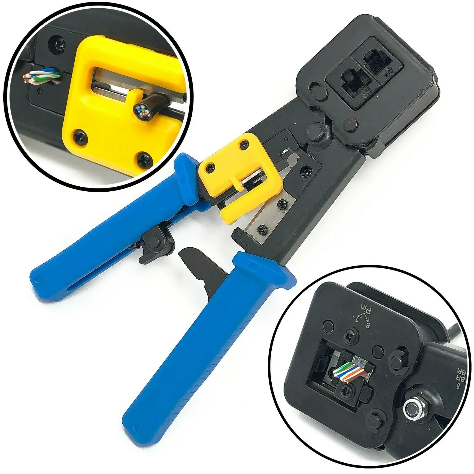 

SVR RJ45 Cat5 Cat6 EZ Pass Through Connector Network Crimping Crimper Crimp Tool