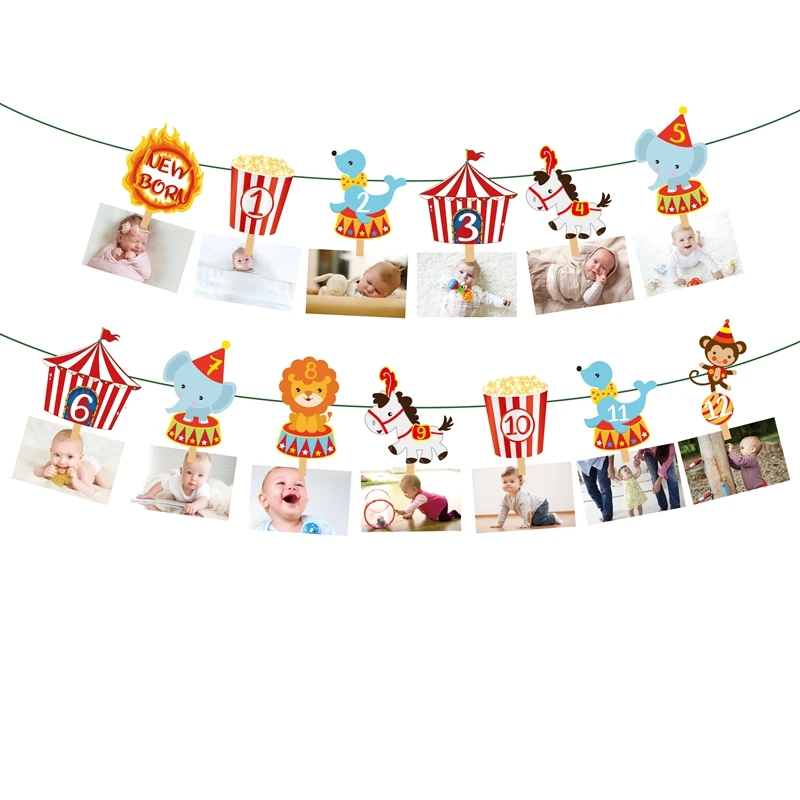 Party Decorations Birthday Banner Birthday Streamers Cartoon Animal Baby Shower Happy Birthday Banner Carnival Circus Theme Birthday Party Decoration Kids Party Favors