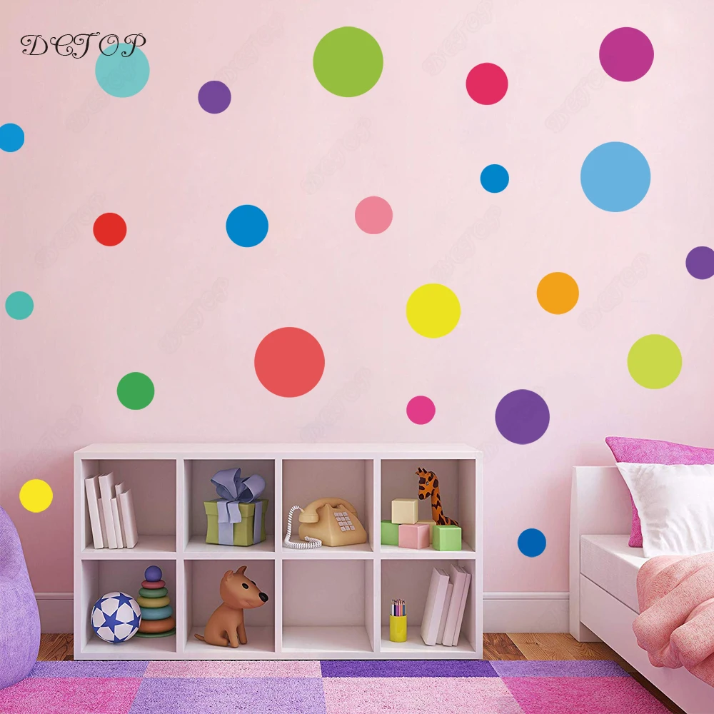 23 Pcs Multi Ukuran DIY Warna Dots Stiker Dinding Seni Lingkaran Titik