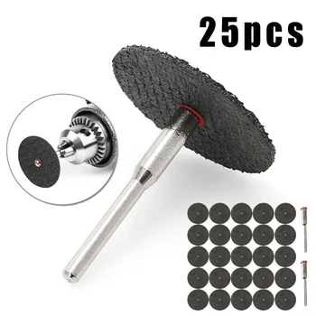

27 Pcs Rotary Tools 32MM Cutting Discs Wheels Mandrels Set For Metal Trimming With Mandrels For Plastics Ceremics