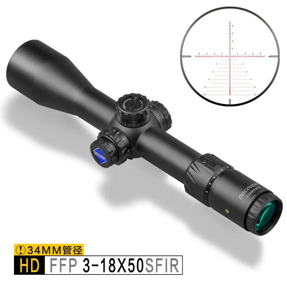 

3-18 x50 34mm Tube Riflescope FFP Illumination Discovery High-end Series .50 BMG For Army Soldiers