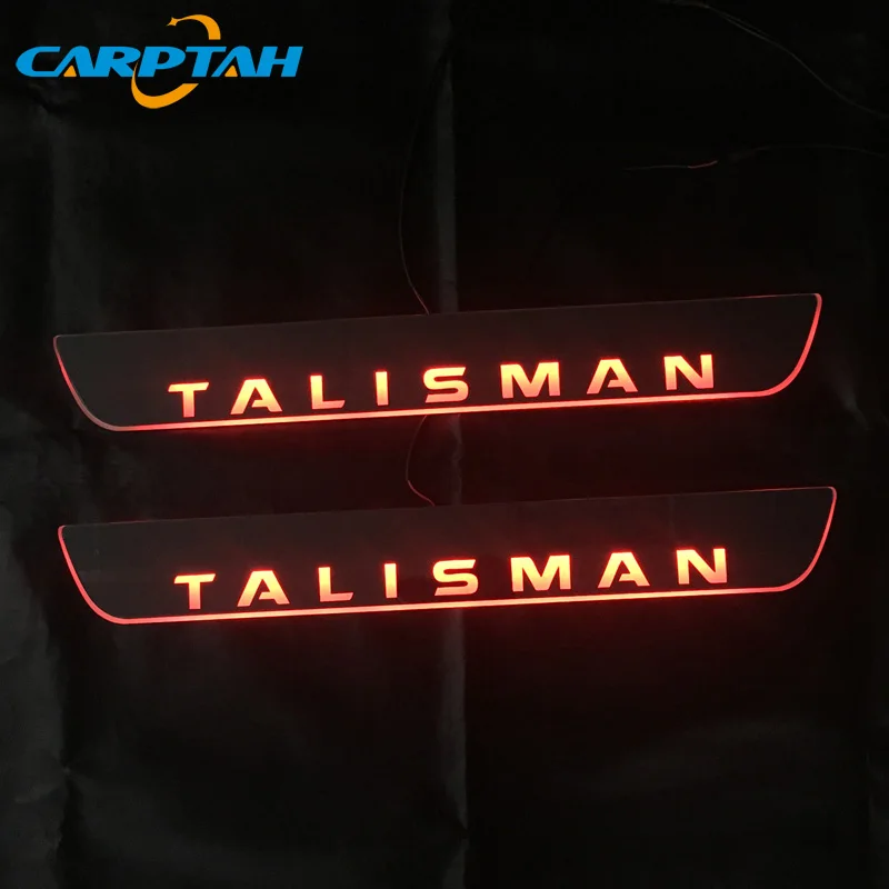 4 PCS Carptah Acrylic Moving LED Welcome Pedal Car Scuff Plate Pedal Door Sill Pathway Light For Renault Talisman 2015 - 2019