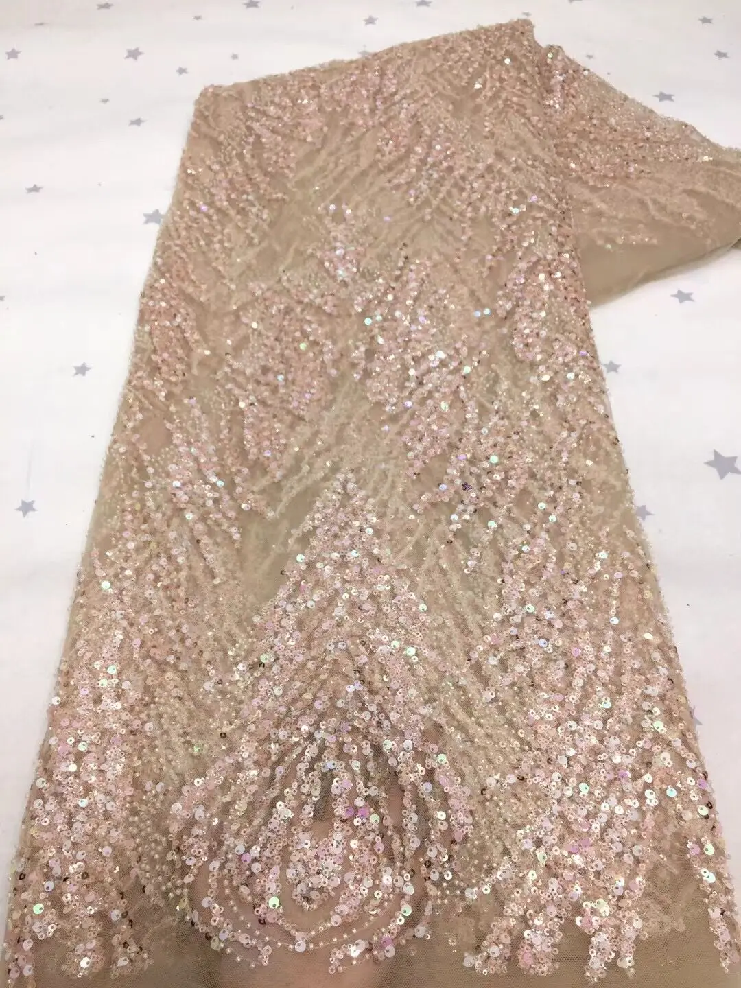 

French Net Lace Fabric with beads and sequin SYJ-528885 High Quality Lace Fabric For Wedding Nigerian Tulle Lace Material Sewing