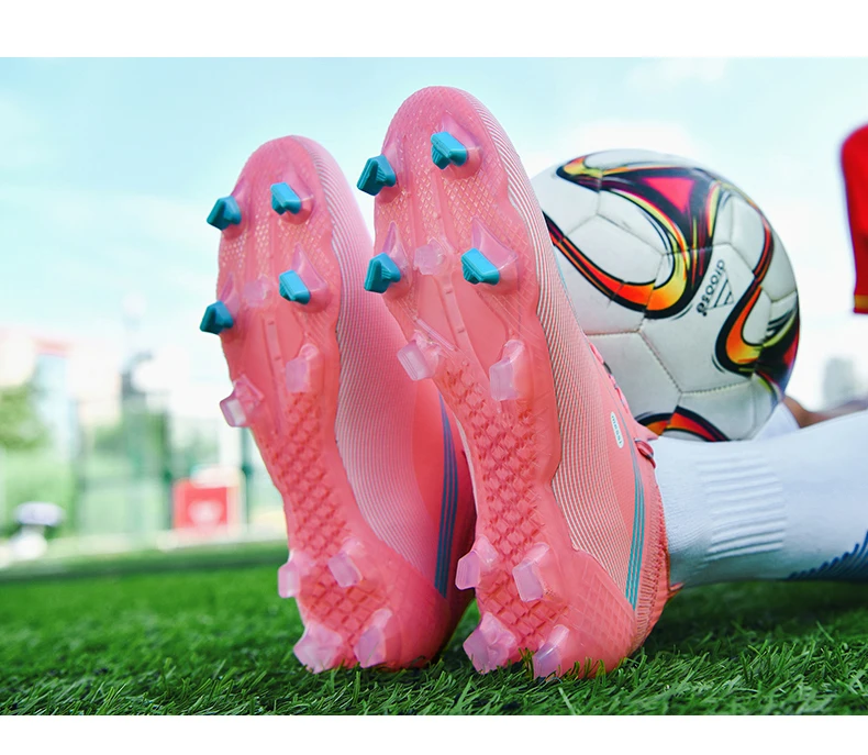 Pink Soccer Shoes Men Ultralight 