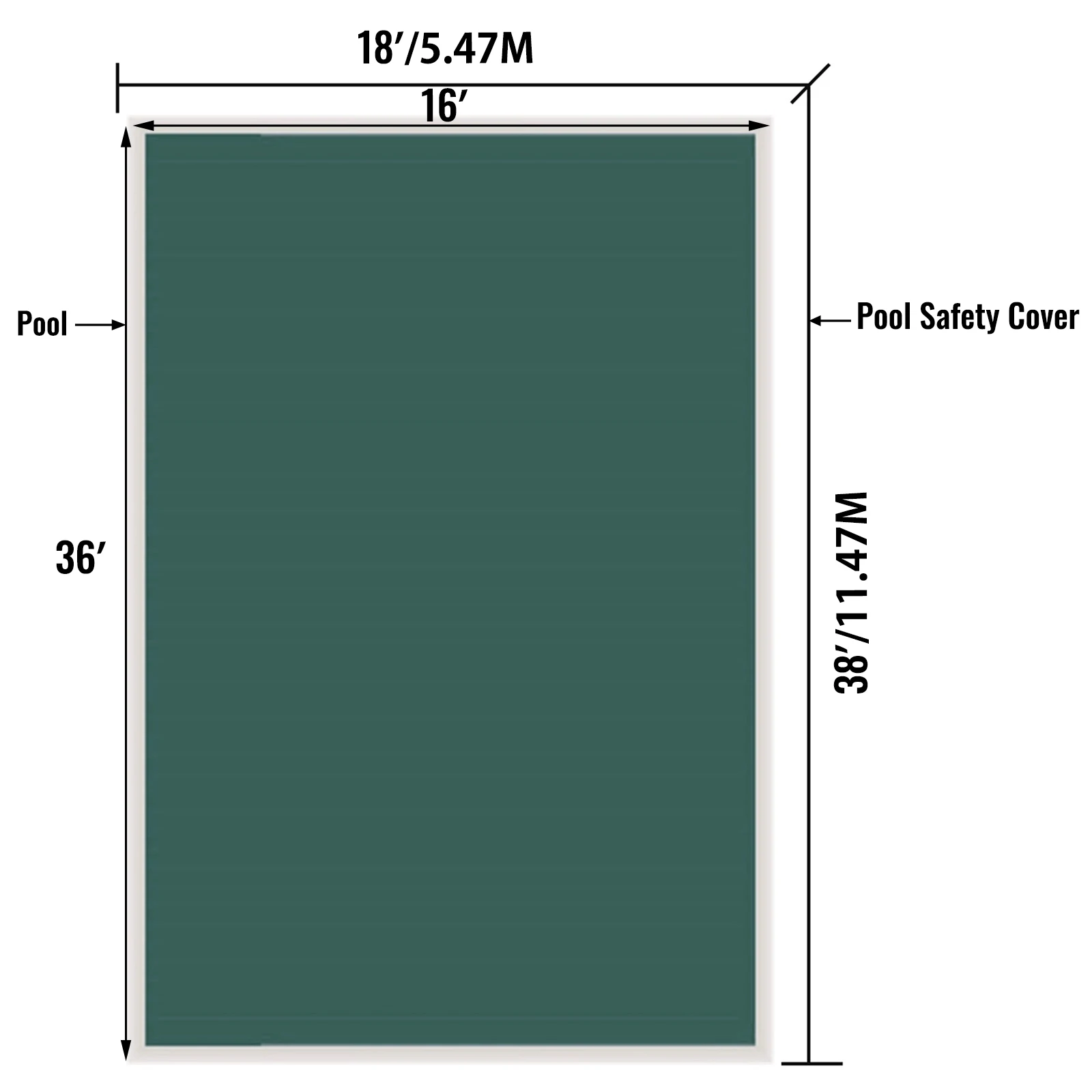 Couverture de sécurité pour piscine VEVOR adaptée aux piscines enterrées rectangulaires 5