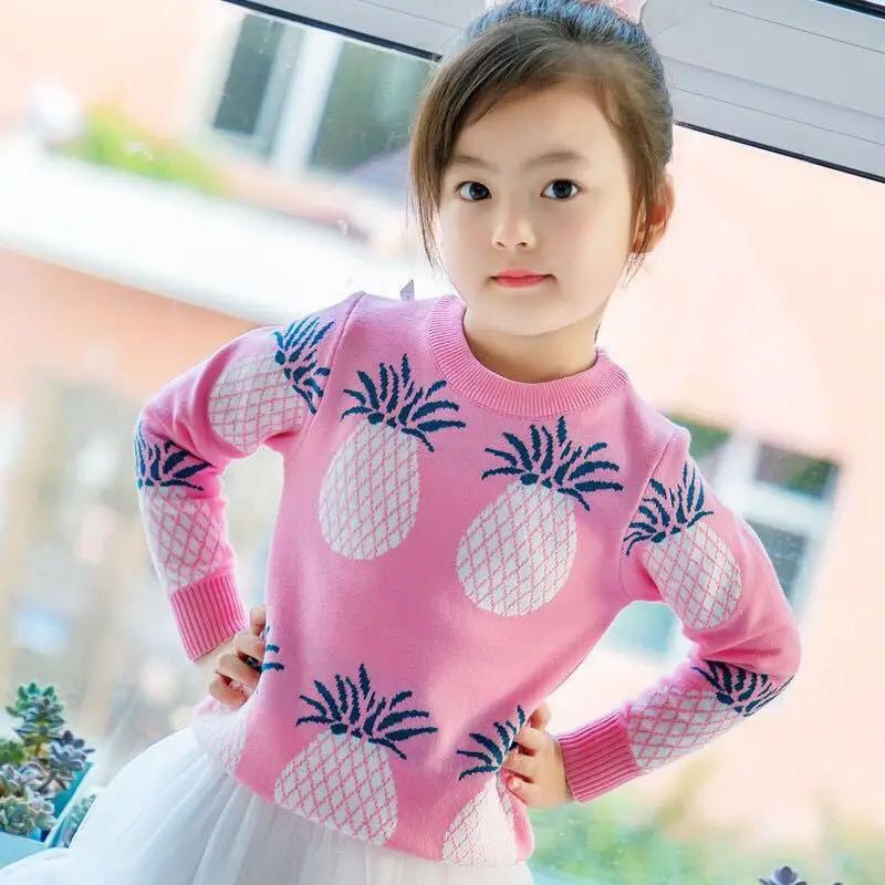 

Girl'S Sweater New Style Autumn And Winter Korean-style Pullover Crew Neck Spring And Autumn 2019 Small Children Thick Sweater