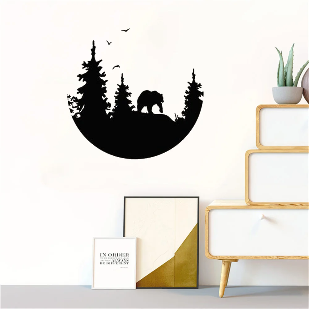

Nature And Trees Wall Decals Elephant Wall Sticker Vinyl Home Decor For Living room Room Vinyl Revocable dw20521