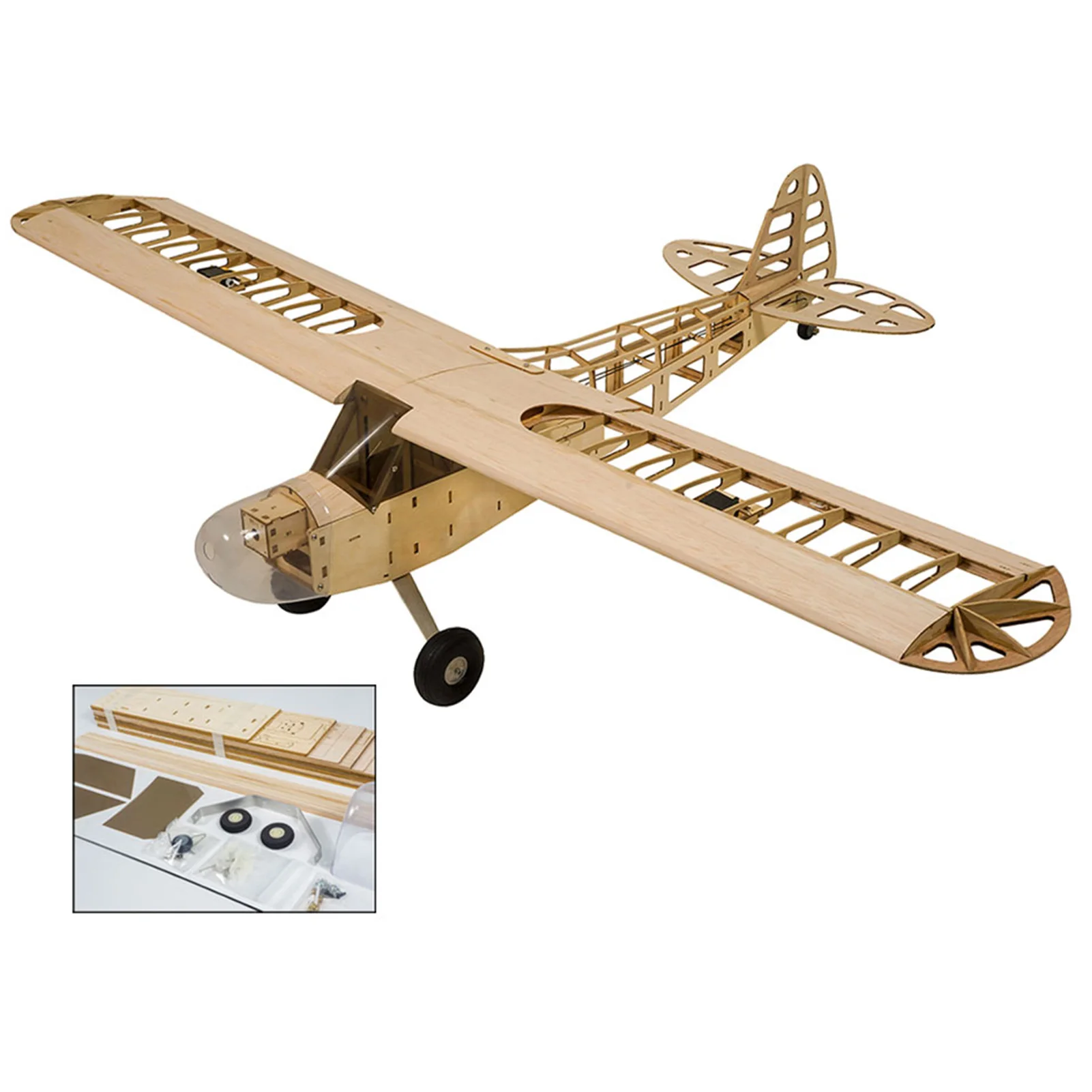 Dancing Wings Hobby S0801Balsa Wood RC Airplane 1.2M Piper Cub Remote Control Aircraft KIT/PNP Version DIY Flying Model