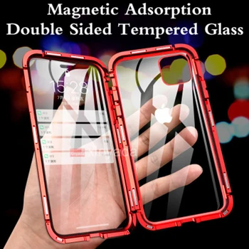 

100pcs\ 360° Magnetic Attraction Filp Case For iphone xs max xr 8 7 For Samsung Galaxy S10 Plus S10eTempered Glass Back Cover